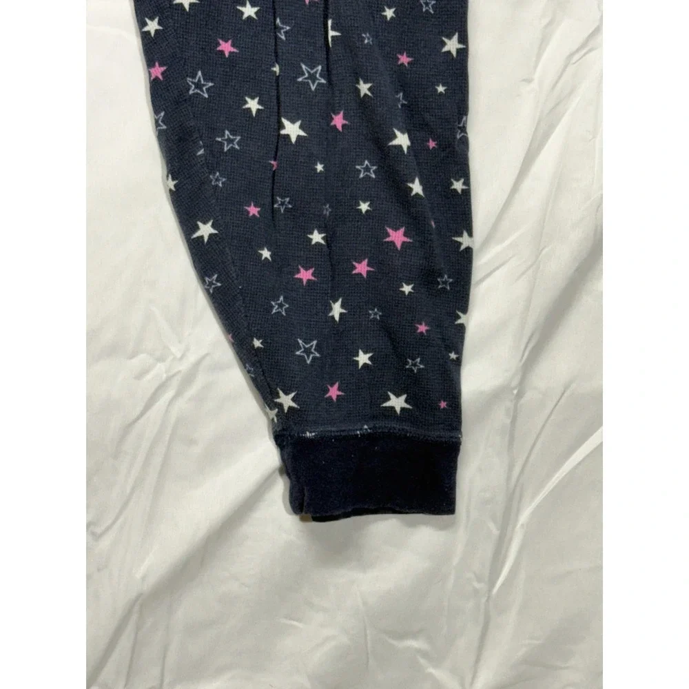 AQUA Women's Medium Navy Blue Star Pattern‎ Sleep-Wear Thermal Pajama Set